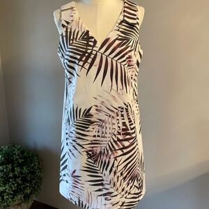 ANTONIO MELANI women’s sleeveless sheath stretch dress tropical V neckline 10